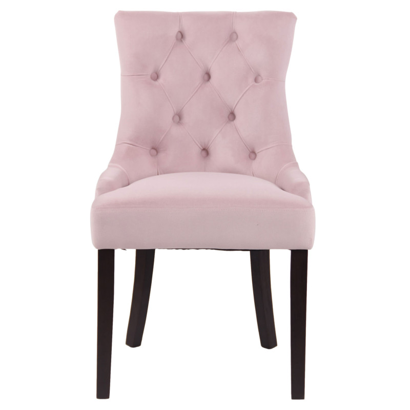 Ensemble de 4 chaises de salle à manger Aberdeen en velours rose antique