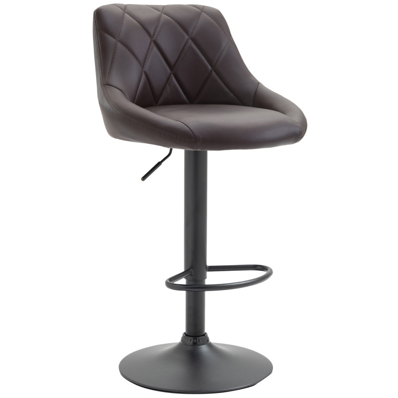 Tabouret de bar Lazio, simili cuir brun