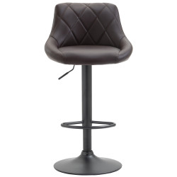 Tabouret de bar Lazio, simili cuir brun