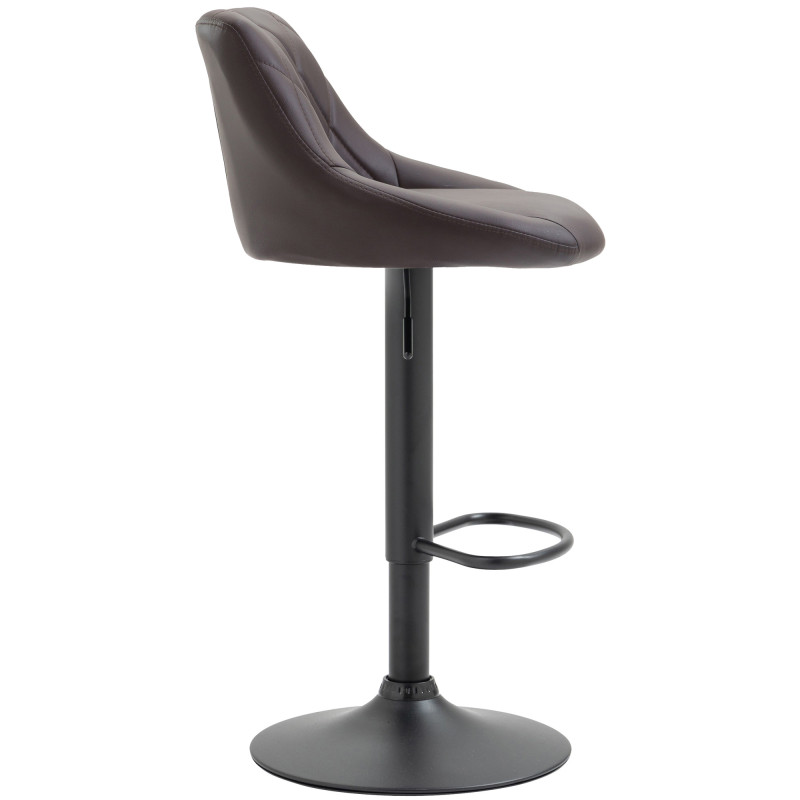 Tabouret de bar Lazio, simili cuir brun