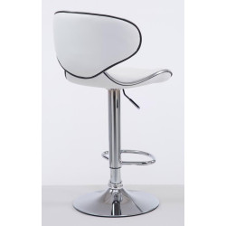 Lot de 2 tabourets de bar Las Vegas V2 simili cuir chrome blanc