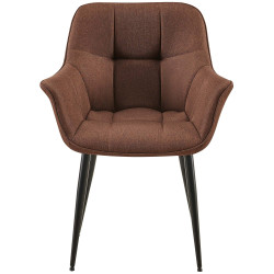 Chaise de salle à manger Roseville en tissu marron