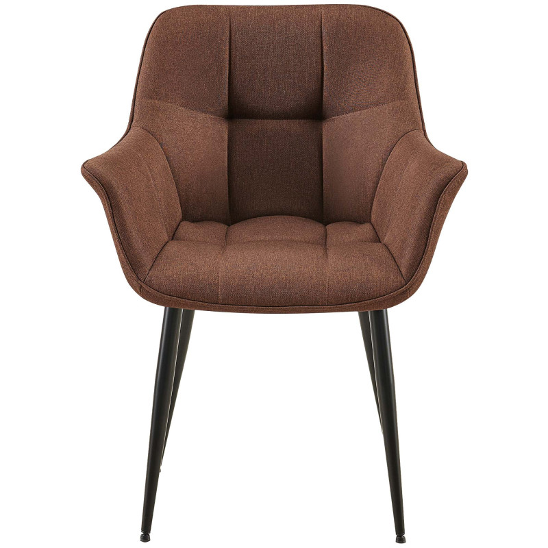 Chaise de salle à manger Roseville en tissu marron
