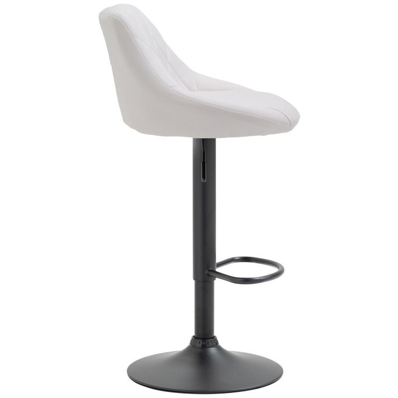 Tabouret de bar Lazio, simili cuir blanc