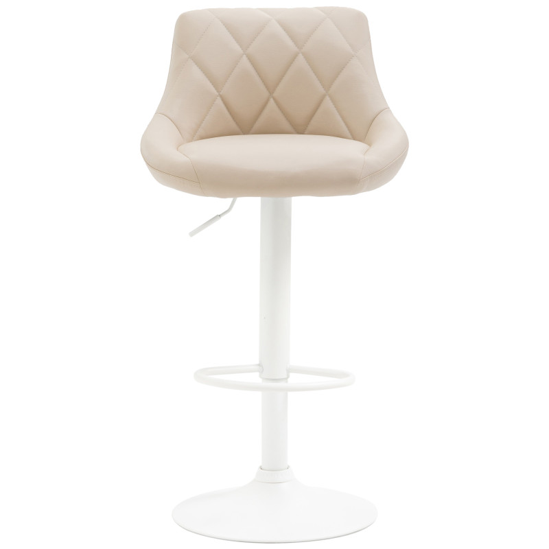 Tabouret de bar Lazio, similicuir crème