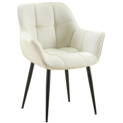 Chaise de salle à manger Roseville en tissu crème