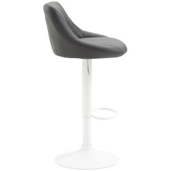 Tabouret de bar Lazio, similicuir gris
