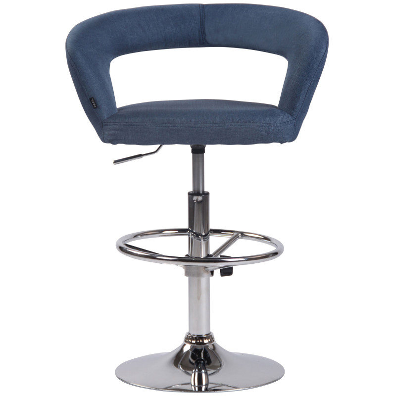 Tabouret de bar en tissu Jaen bleu