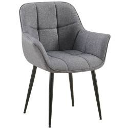 Chaise de salle à manger Roseville en tissu gris foncé