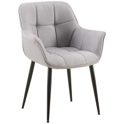 Chaise de salle à manger Roseville en tissu gris