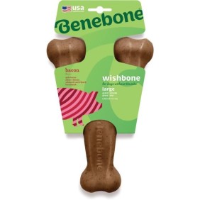 Os a m‚cher pour chien adulte saveur bacon - BENEBONE - Wishbone L - RÈsistant - 100% bacon