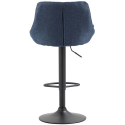 Tabouret de bar Lazio en tissu bleu