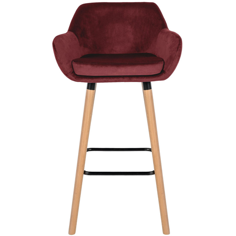 Tabouret de bar Grant en velours rouge