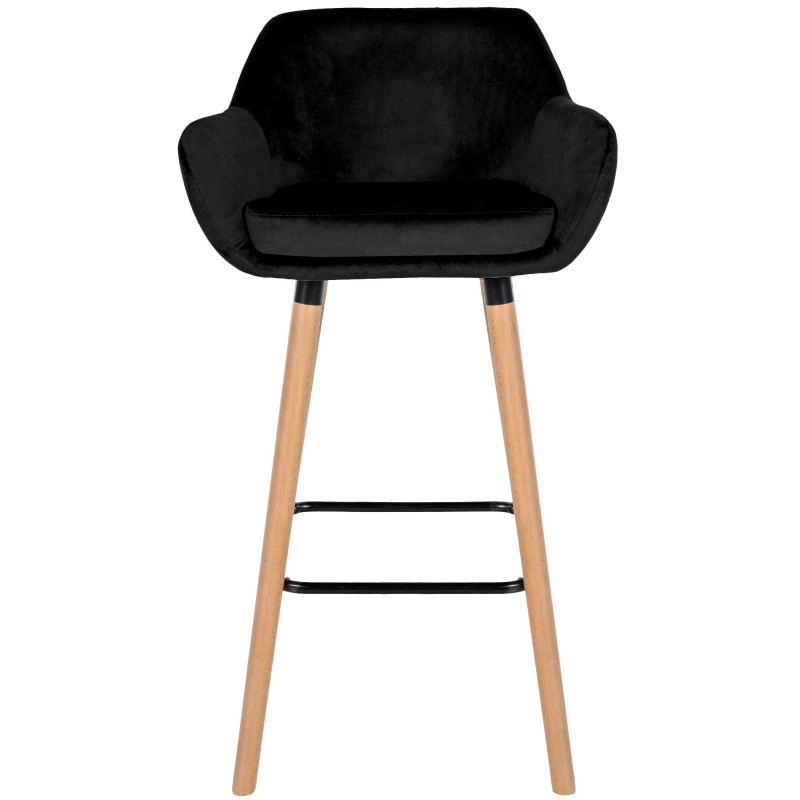Tabouret de bar Grant en velours noir
