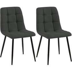 Ensemble de 2 chaises de salle à manger Tilde, tissu gris foncé
