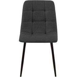 Lot de 2 chaises de salle à manger Tilde en tissu gris foncé