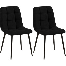 Ensemble de 2 chaises de salle à manger Tilde, tissu, noir