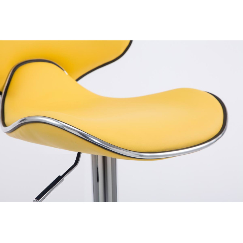 Lot de 2 tabourets de bar Las Vegas V2 en similicuir jaune chromé