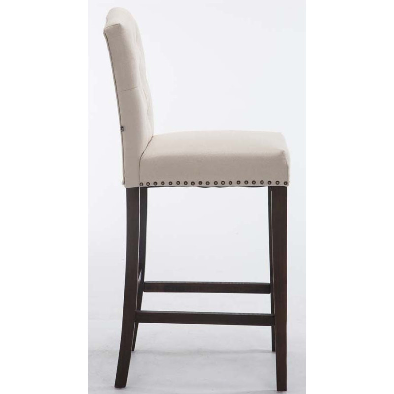 Lot de 2 tabourets de bar Louise en tissu antique crème