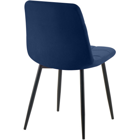 Ensemble de 4 chaises de salle à manger Tilde en velours bleu