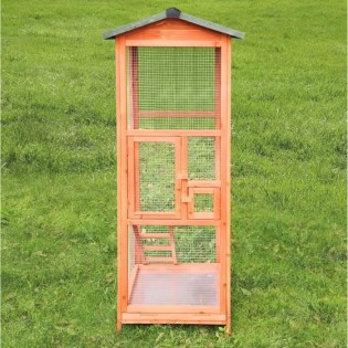 Voliere -Cage a oiseaux TITI - 65x65x165cm - Bois