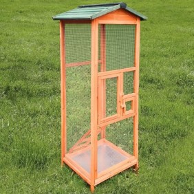 Voliere -Cage a oiseaux TITI - 65x65x165cm - Bois