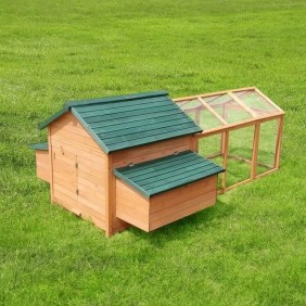 Poulailler en bois sapin 6 a 8 poules L233 x 151 x 96.5 cm