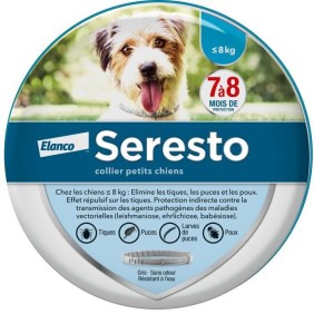 SERESTO Chien Collier Anti-Puces et Anti-Tiques -8kg 1 unitÈ