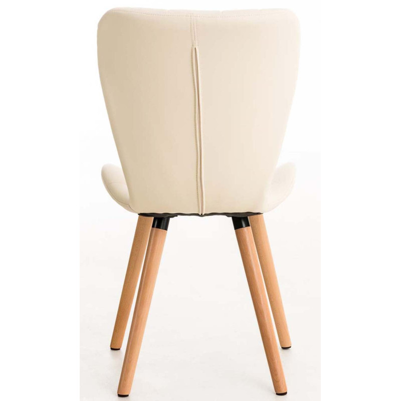 Lot de 4 chaises de salle à manger Elda, similicuir crème