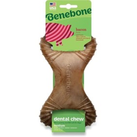 Benebone - Jouet a m‚cher dentaire pour chien adulte, Taille M, saveur bacon