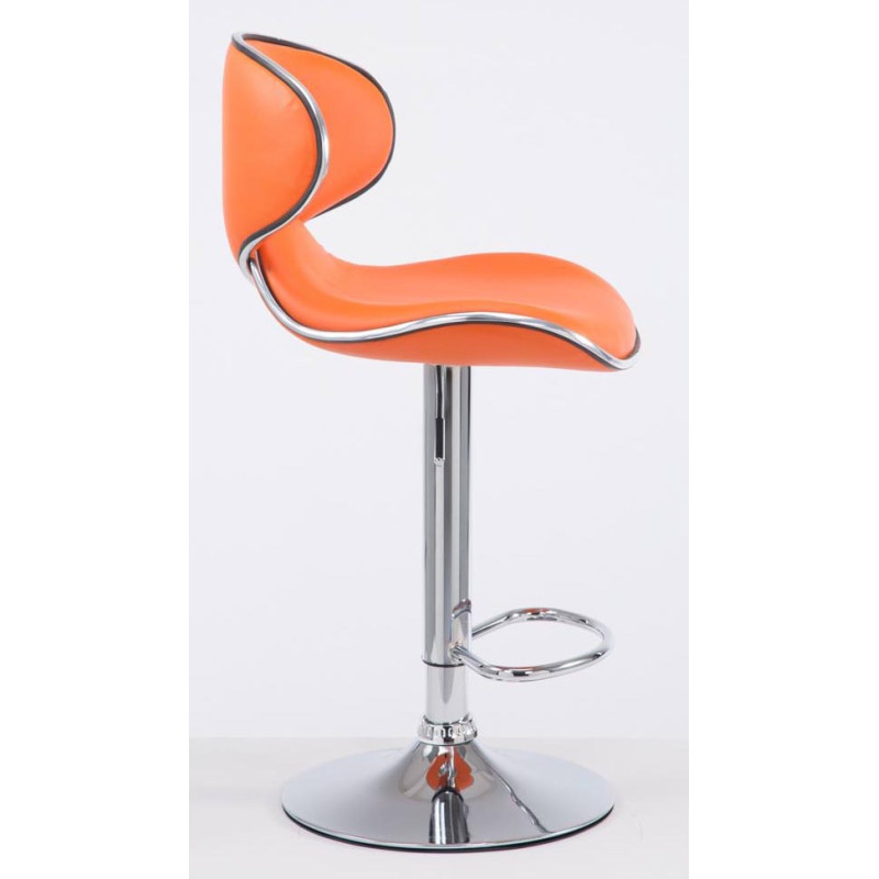 Lot de 2 tabourets de bar Las Vegas V2 simili cuir chrome orange