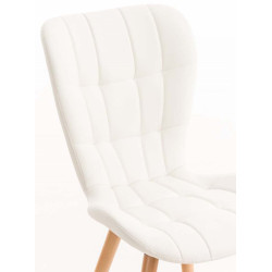 Lot de 4 chaises de salle à manger Elda similicuir blanc