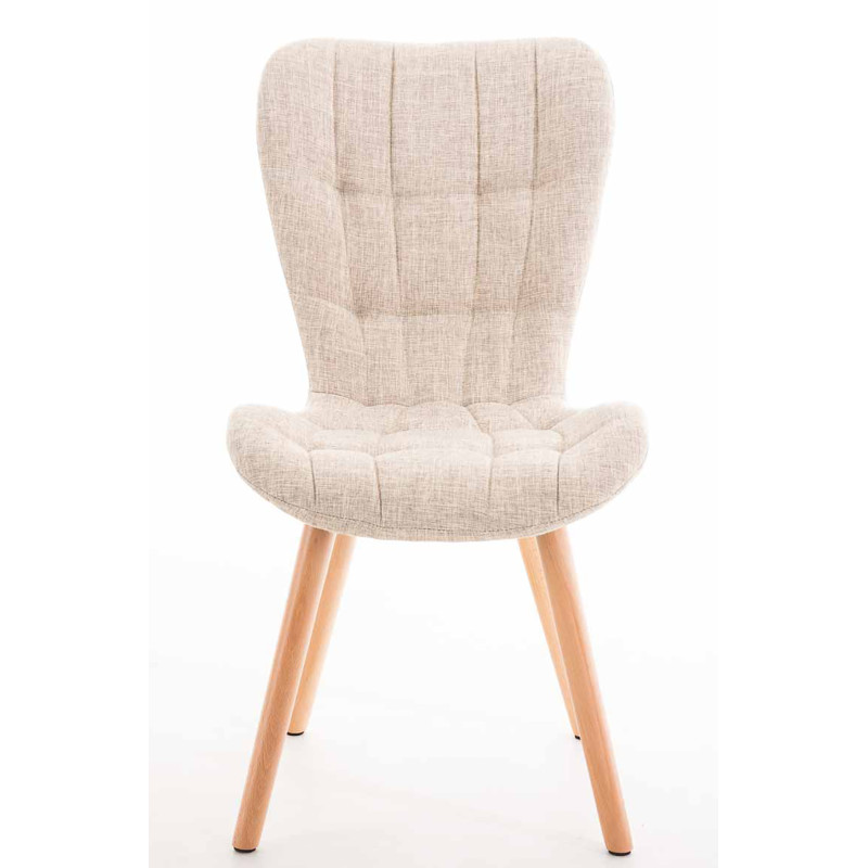 Ensemble de 4 chaises Elda, tissu crème naturel