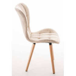 Ensemble de 4 chaises Elda, tissu crème naturel