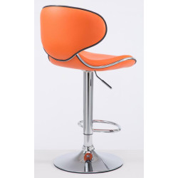 Lot de 2 tabourets de bar Las Vegas V2 simili cuir chrome orange