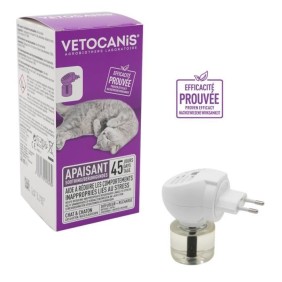 VETOCANIS Diffuseur + Recharge anti-stress pour chat - Efficace 45 jours