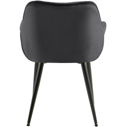 Lot de 4 chaises en velours Tanna gris foncé