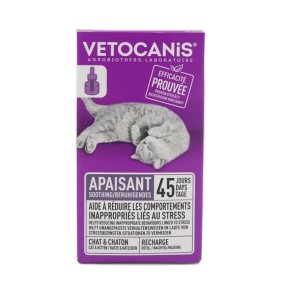 VETOCANIS Recharge pour diffuseur anti-stress pour chat - Efficace 45 jours