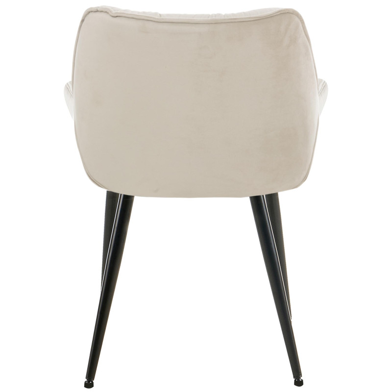 Ensemble de 4 chaises Tanna en velours crème