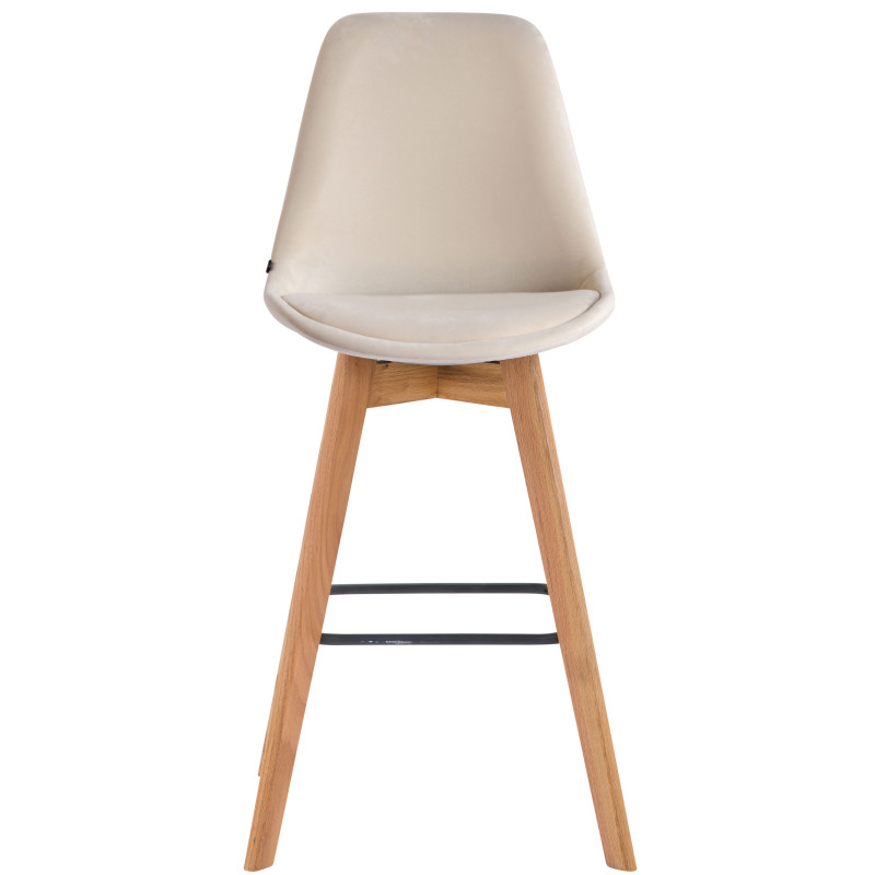 Lot de 2 tabourets de bar Metz velours natura crème