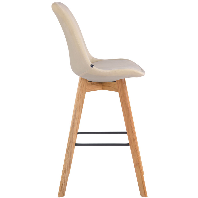 Lot de 2 tabourets de bar Metz velours natura crème