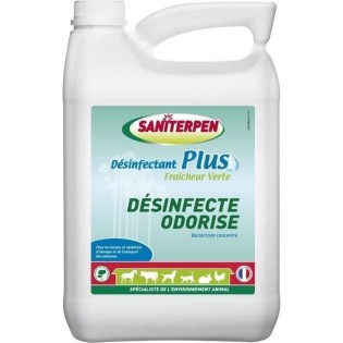 SANITERPEN - DÈsinfectant Plus Fraicheur Verte 5L. BactÈricide concentrÈ