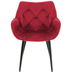 Lot de 4 chaises Tanna en velours rouge