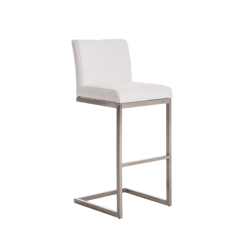 Tabouret de bar en tissu Paros blanc
