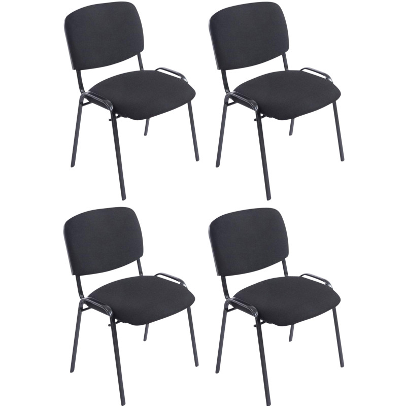 Ensemble de 4 chaises Ken XL, tissu noir