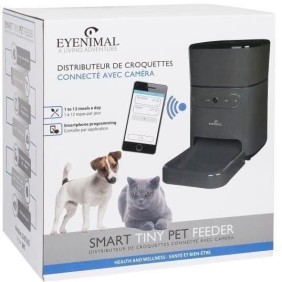 Distributeur de croquettes connectÈ avec camÈra. 2.5 kg- EYENIMAL - Smart Tiny Pet Feeder - pour chats ou petits chiens