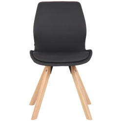 Fauteuil Luna, similicuir, noir