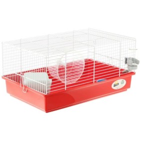 Cage hamster - Une roue, une mangeoire, une maisonnette, un abreuvoir - FERPLAST