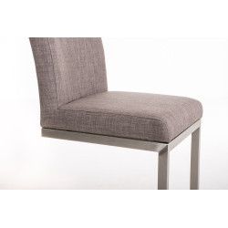 Tabouret de bar en tissu Paros gris