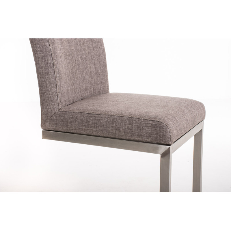 Tabouret de bar en tissu Paros gris